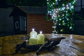 DECOLED LED sviečka, vosk, 7,5 x 10 cm, mandľová