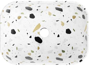 Mexen Rita, umývadlo na dosku 455x325x135 mm, biela-vzor terazzo, 21084587