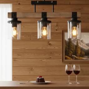 Brilagi - Prisadený luster VISTA 3xE27/60W/230V dub