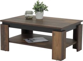 Konferenčný stolík Tim, vintage optika dreva/čierny%