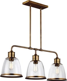 Feiss FE-HOBSON-3P-AB - Luster na tyči HOBSON 3xE27/60W/230V bronzový