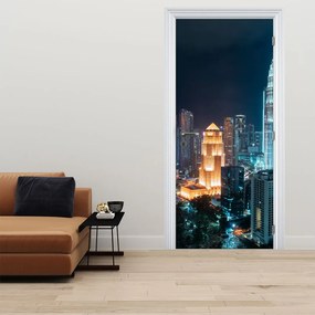 Fototapeta na dvere - Noc v Kuala Lumpur (95x205cm)