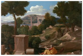 Obraz - Nicolas Poussin, Landscape with Saint John on Patmos, reprodukcia (90x60 cm)