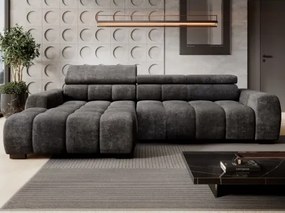 Rohová sedačka Bull,grafitová tkanina,ľavý roh,elektrické polohovanie%