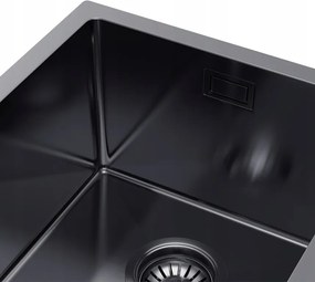 Erga HD, 1-komorový oceľový drez 400x500x210 mm, grafitová, ERG-MLS-HD4050BB