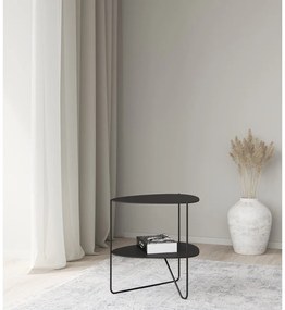 Čierny kovový konferenčný stolík 37x44 cm Curve Double Bull – LIND DNA