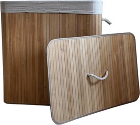 TRENDIE Bambusový kôš na prádlo 150l svetlohnedý + DARČEK