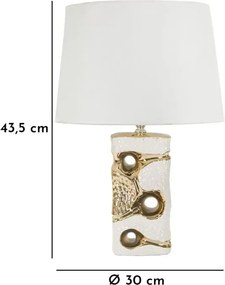 Stolná lampa Florida 43,5 cm bielo-zlatá