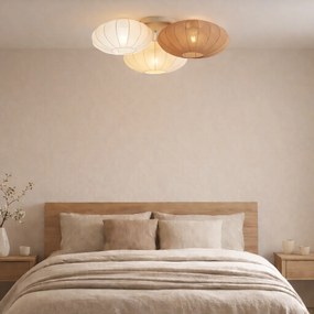 Japandi stropné svietidlo biele s béžovou a hnedou farbou 3-svetlá - Multi Bida