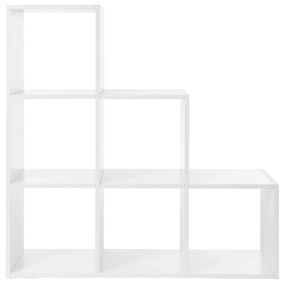 SONGMICS Schodisková polica VASAGLE 6 otvorených priehradiek biela LBC63WT
