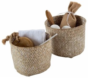 Set pletených košíkov Compactor, 2 ks, béžová