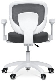 Detská pracovná stolička DINO — sieť / látka, tmavo sivá