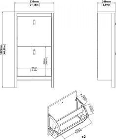 Botník Realty 53 cm bílý