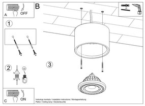 Stropné svietidlo BASIC AR111 1xGU10/40W/230V betón