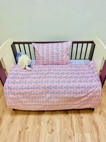 Obliečky bavlnené detské Zajačik ružový - Detský set 130x90cm + 65x45cm