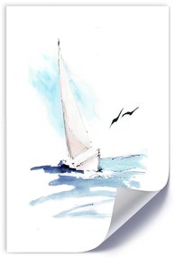 Gario Plagát Jachta na mori Farba rámu: Bez rámu, Veľkosť: 20 x 30 cm