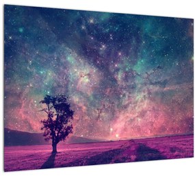 Sklenený obraz - Nadpozemská nočná obloha (70x50 cm)