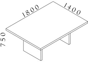 Konferenčný stôl Lineart 180 x 140 cm, brest tmavý