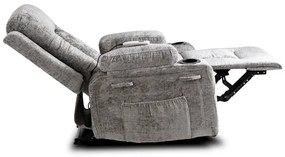 Masážne polohovateľné kreslo ARIEN sivý zamat - vintino.sk