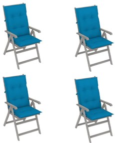 Záhradné sklápacie stoličky 4 ks s podložkami akáciový masív 3065396