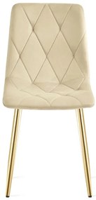 Jedálenská stolička LIBRA zamatová, béžová / zlaté nohy