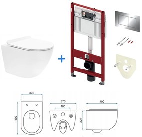 Mexen FENIX - Sadrokartónový modul na závesné WC, Slim rám 8 cm - 60100