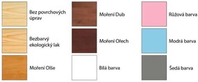 Detská posteľ z masívu 200x90cm bez zásuvky - DP002