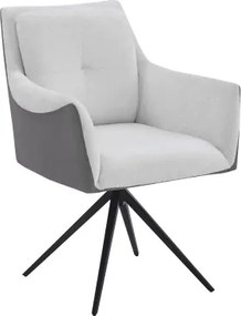 Jedálenská stolička Malibu, šedá ekokoža/krémová štruktúrovaná látka%