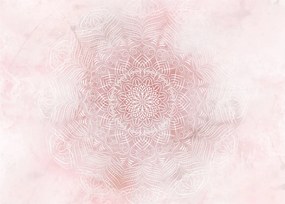 Sklenený obraz - Ružová mandala (70x50 cm)