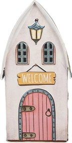 Dekorácia plechový domček Welcome - 12*11*23 cm
