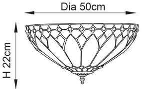 Endon 63973 - Stropné svietidlo Tiffany BROOKLYN 2xE14/60W/230V priemer 50 cm