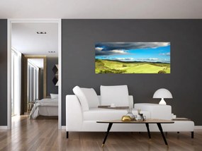 Obraz - Zelená krajina s pahorkami (120x50 cm)