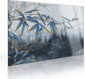 Sklenený obraz - Bambus na stene (70x50 cm)