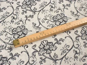 Biante Dekoračná obliečka na vankúš Leona LN-014 Popínavé kvety na režnom 50 x 50 cm