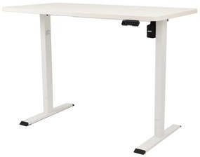 Výškovo nastaviteľný elektrický stôl BestBerg BBAT-14WW / rozmer 140x70 cm / výška 93,4-125,4 cm / biely