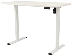 Výškovo nastaviteľný elektrický stôl BestBerg BBAT-14WW / rozmer 140x70 cm / výška 93,4-125,4 cm / biely