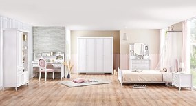 Šatníková skriňa 4D s osvetlením Luxor - biela