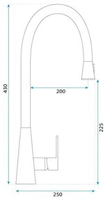 Rea Mild, stojanková kuchynská batéria h-430, zlatá matná, REA-B4803