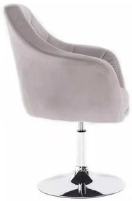 LuxuryForm DESIGN Kreslo ANDORA VELUR na striebornom tanieri - svetlo šedé