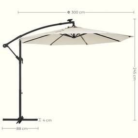Záhradný slnečník s LED osvetlením GPU118M01