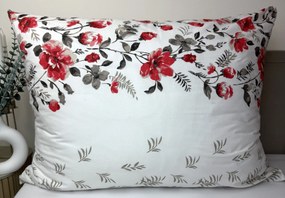 INTERMEDIC SK Bavlnená obliečka na vankúš Červené kvety 45x65 cm – 100 % bavlna