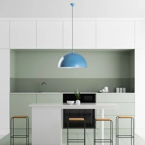 Luster na lanku KURE 1xE27/40W/230V modrá