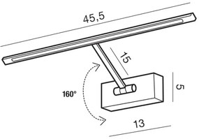 LED nástenné svietidlo Monalisa 46 Satin Nickel