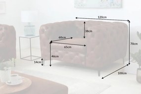 Dizajnové kreslo Rococo antik hnedé