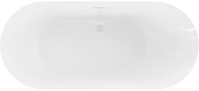 Mexen Roxy, voľne stojaca vaňa 180 x 85 cm, biela, biely prepad, 51201808500-20