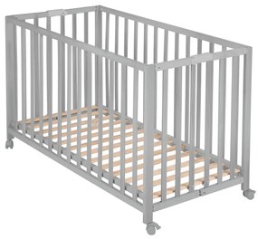 Sivá skladacia postieľka na kolieskach 60x120 cm Fold up – Roba