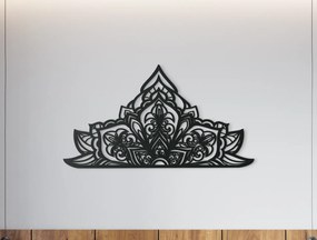drevko Polovičná mandala z dreva Ornament Rozmer obrazu: 35,5 x 65 cm, Farba dekorácie: Čierna