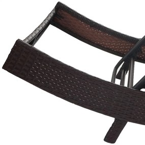 Lehátko Savannah, polyratan - melír hnedý, sivý poťah