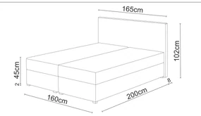 Manželská posteľ  Boxspring 180 cm Fade 2 (čierna) (s matracom a úložným priestorom). Vlastná spoľahlivá doprava až k Vám domov. 1046501