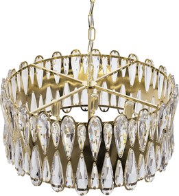 Toolight Toolight, krištáľové závesné svietidlo 8xE14, APP1718-CP, zlatá, OSW-04340